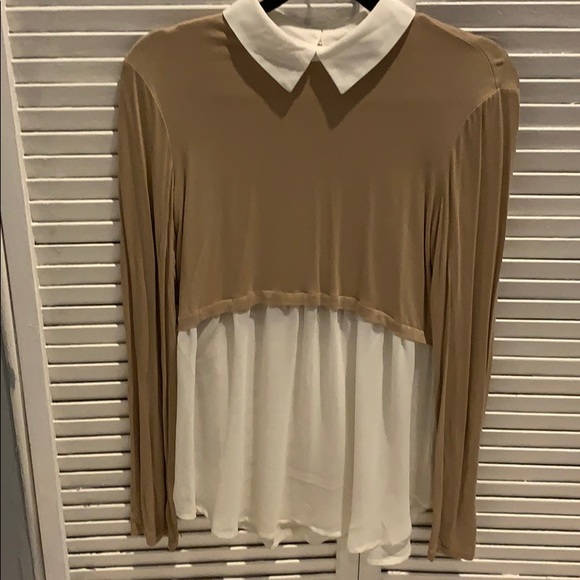 Collared beige and cream blouse - Picture 2 of 6